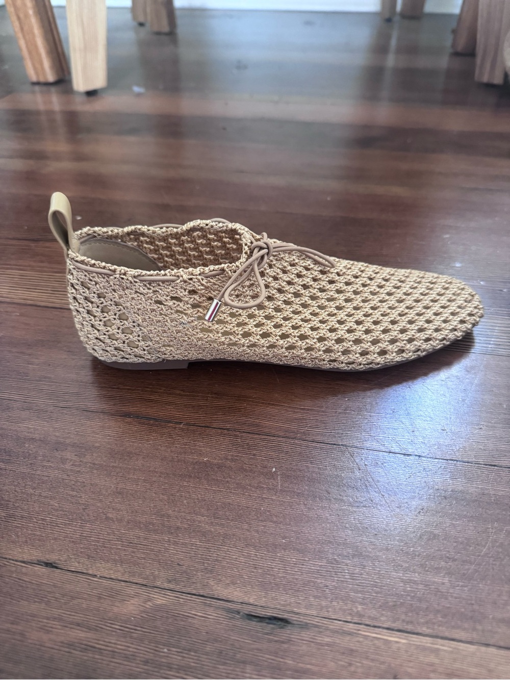 Steve Madden Vespa Neutral Beige Open-Knit Lace-Up Shoes - Picture 2 of 3